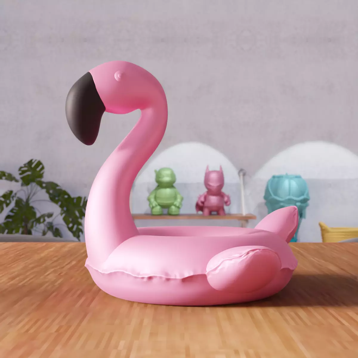 Inflatable Flamingo Sea Bed - 386 3D print model_7