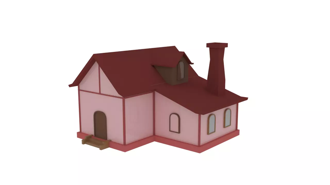 cartoon house Free low-poly 3D model