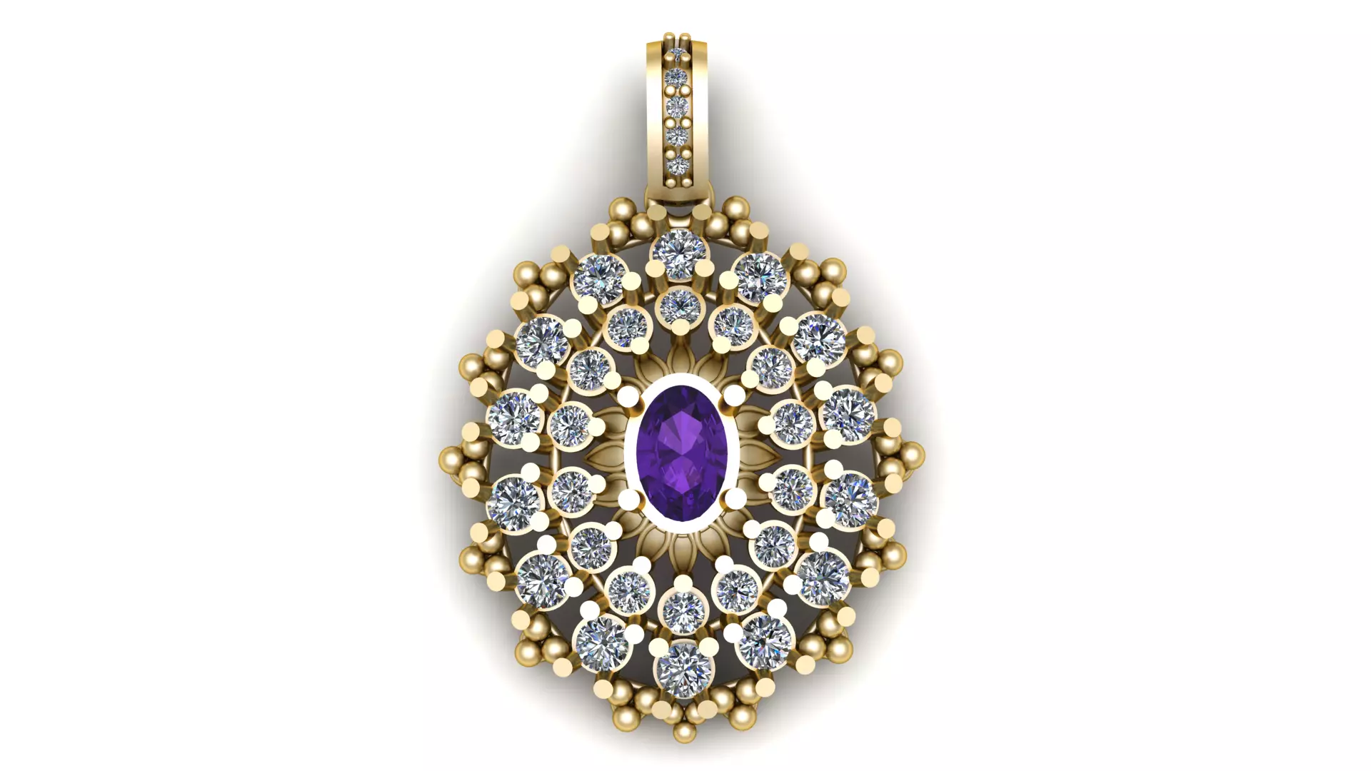 HIP HOP PURPLR STONE PENDANT 3D PRINTABLE MODEL 3D print model