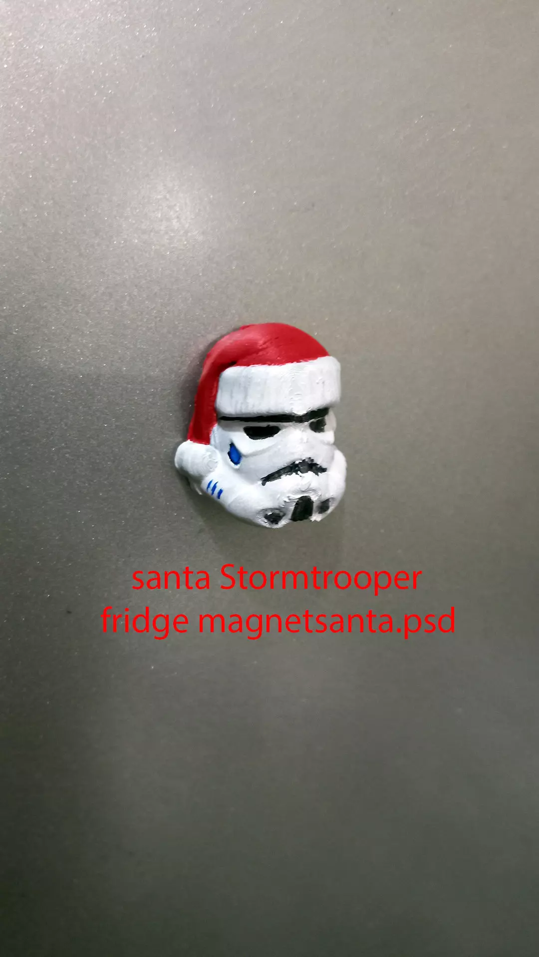 santa Stormtrooper fridge magnet print in place No Supports 3D print model_0