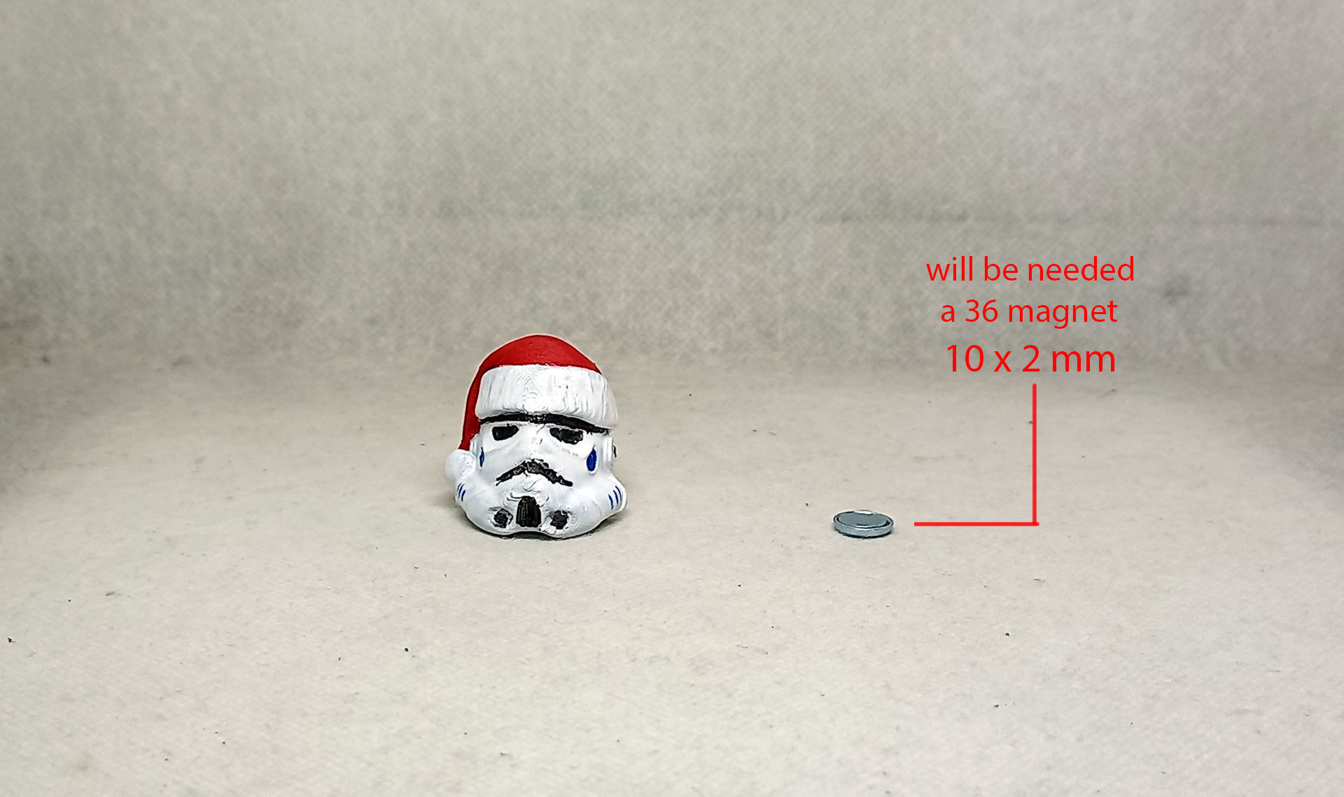 santa Stormtrooper fridge magnet print in place No Supports 3D print model_2