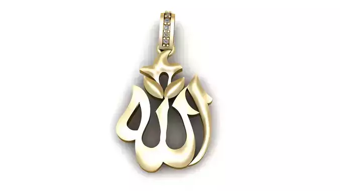 ALLAH NAME GOLD PENDANT 3D PRINTABLE MODEL