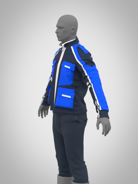 Polis Police Moto Jacket Malaysia Motorcycle Uniform Outfit  Low-poly 3D model_14