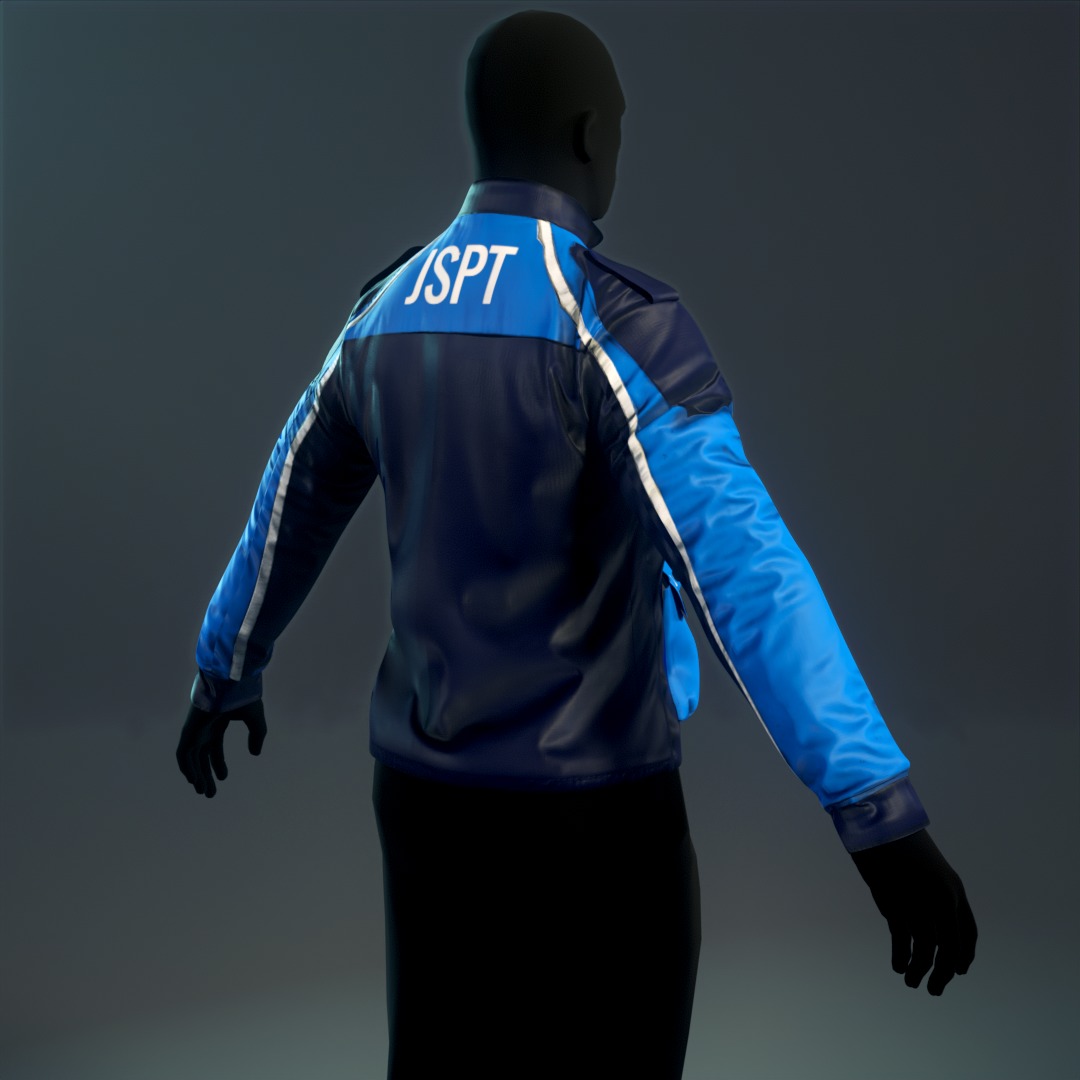 Polis Police Moto Jacket Malaysia Motorcycle Uniform Outfit  Low-poly 3D model_9