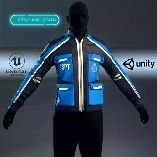 Polis Police Moto Jacket Malaysia Motorcycle Uniform Outfit  Low-poly 3D model