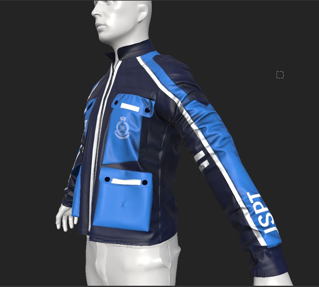 Polis Police Moto Jacket Malaysia Motorcycle Uniform Outfit  Low-poly 3D model_5