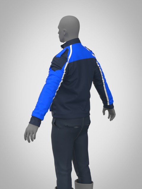 Polis Police Moto Jacket Malaysia Motorcycle Uniform Outfit  Low-poly 3D model_12