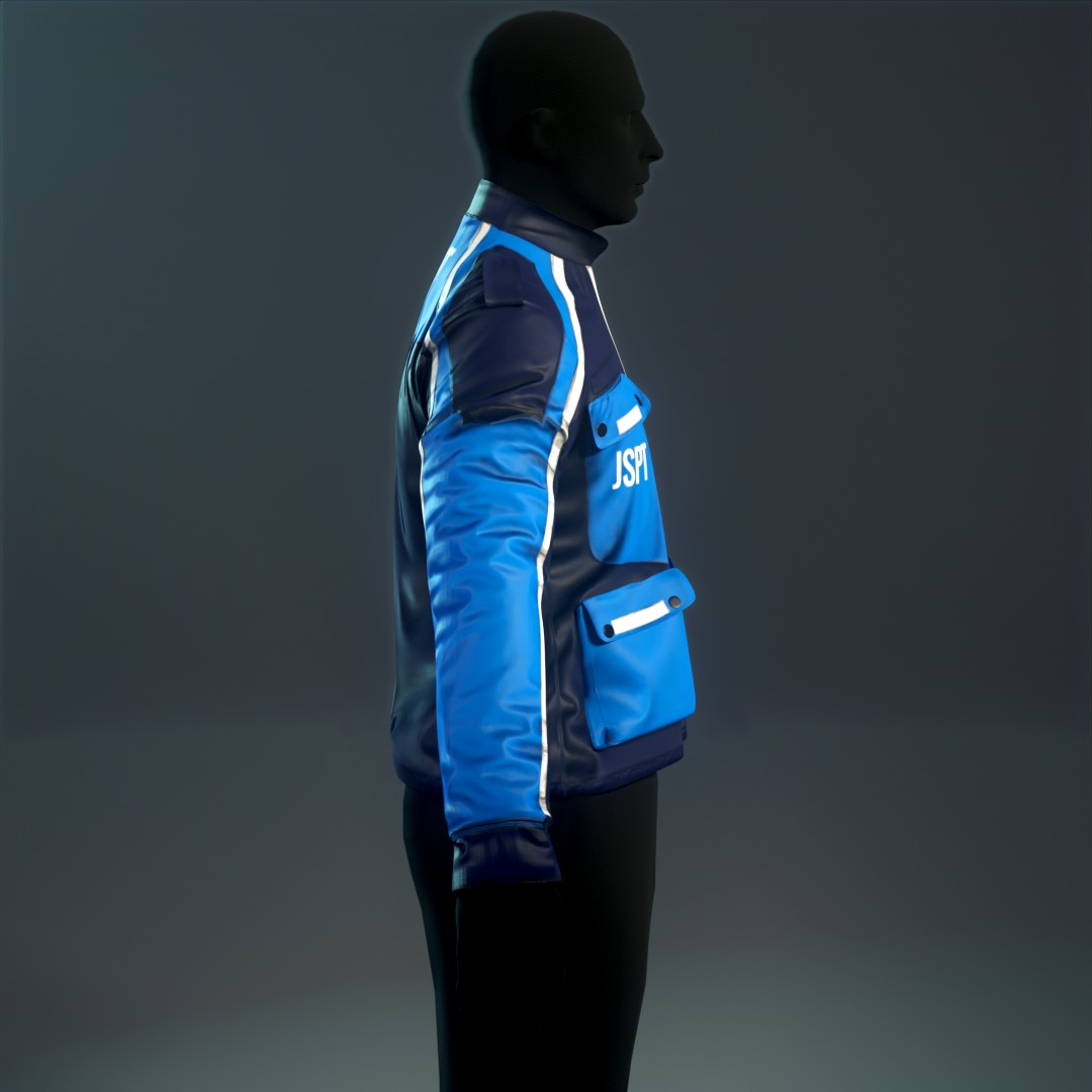 Polis Police Moto Jacket Malaysia Motorcycle Uniform Outfit  Low-poly 3D model_10