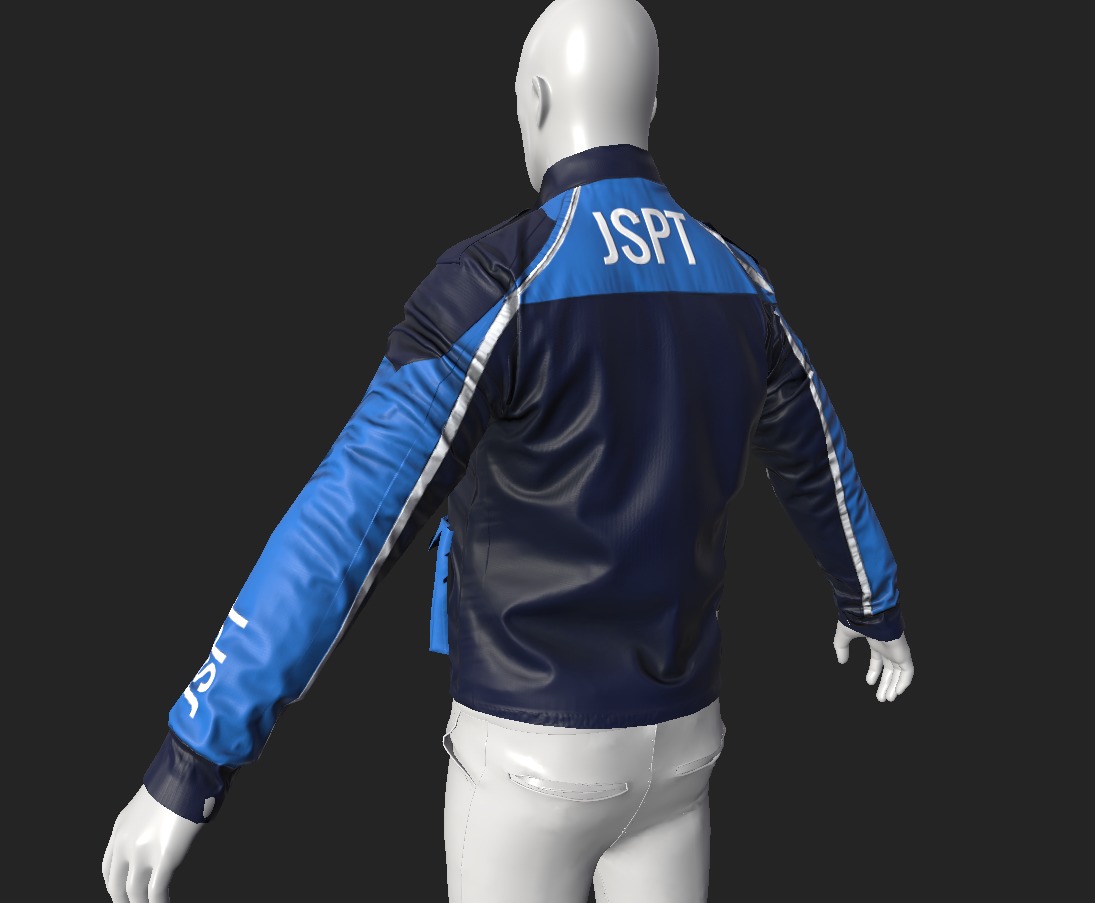 Polis Police Moto Jacket Malaysia Motorcycle Uniform Outfit  Low-poly 3D model_7