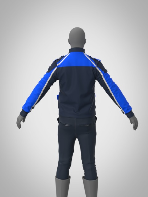 Polis Police Moto Jacket Malaysia Motorcycle Uniform Outfit  Low-poly 3D model_11