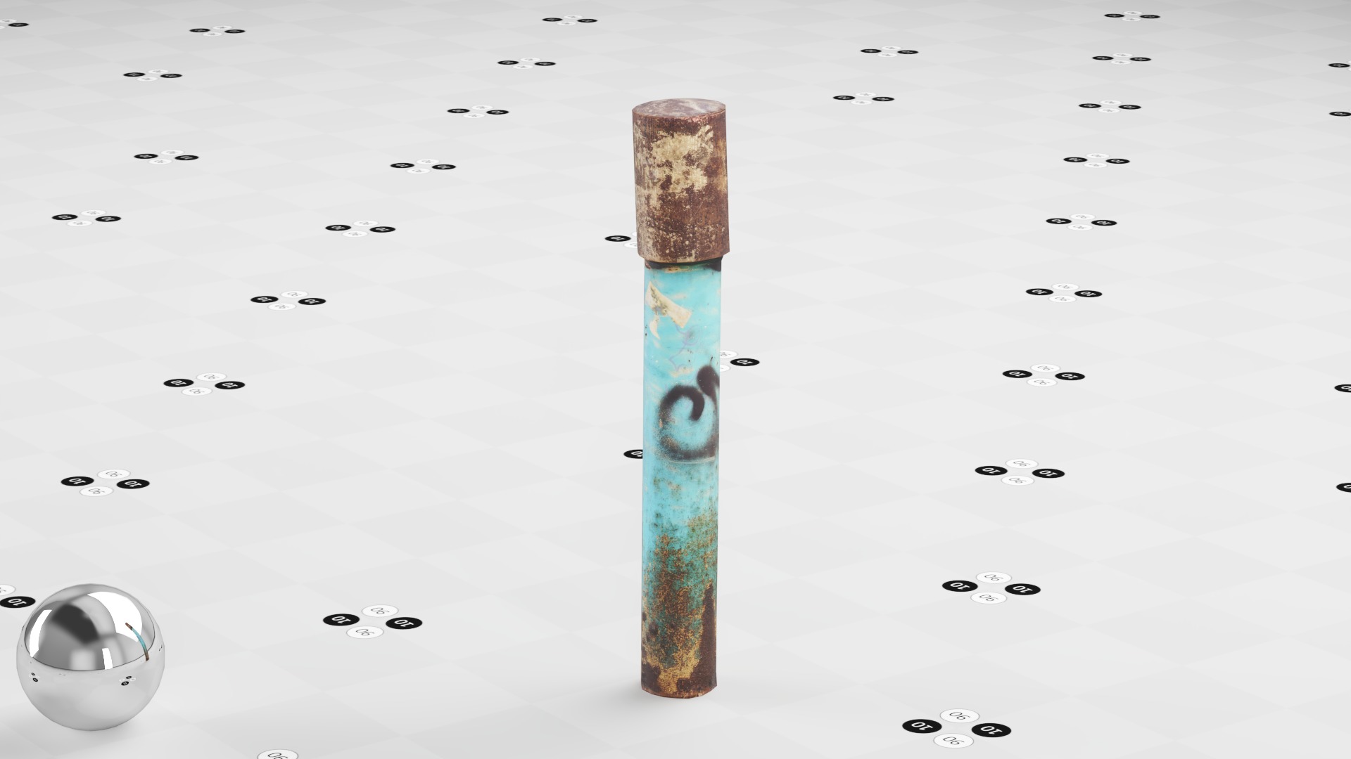 Rusty Metal Pillar - Urban Prop Low-poly 3D model_8