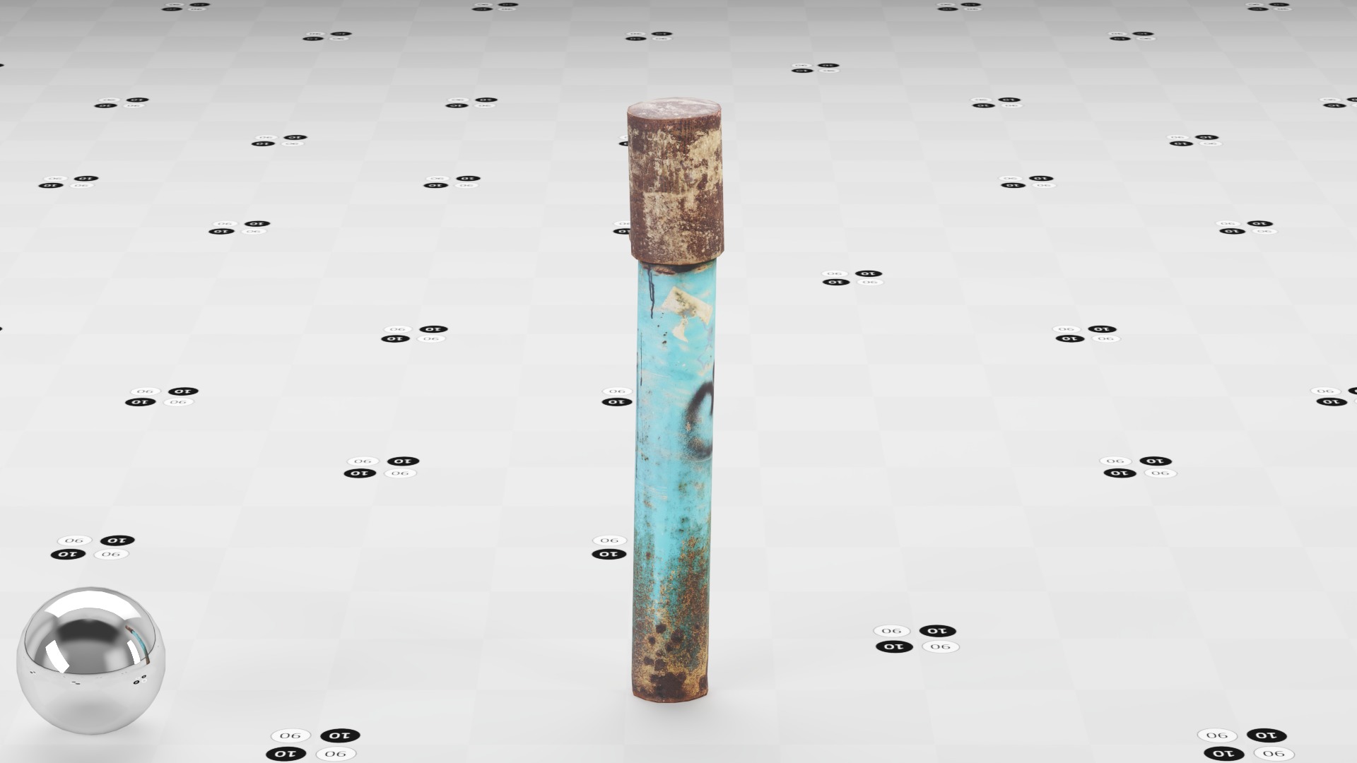 Rusty Metal Pillar - Urban Prop Low-poly 3D model_7