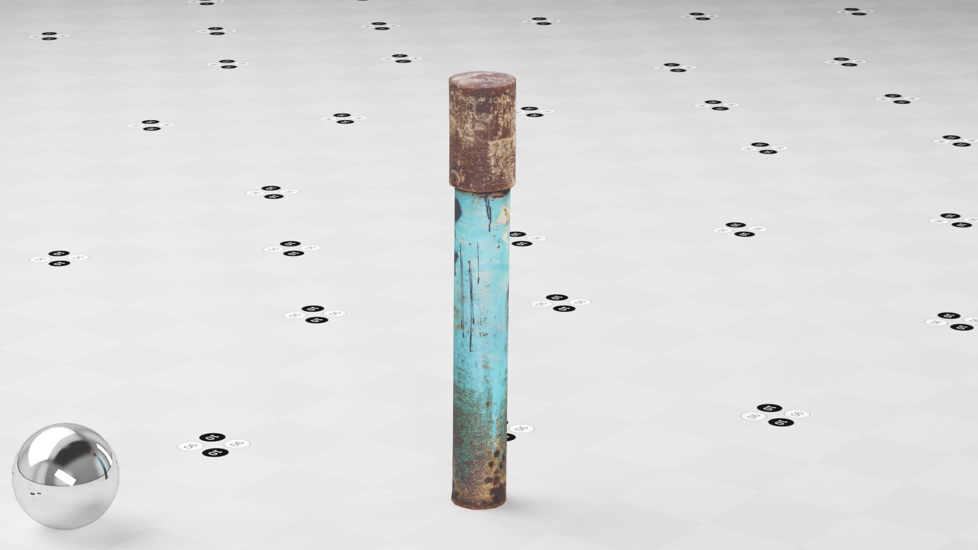 Rusty Metal Pillar - Urban Prop Low-poly 3D model_6