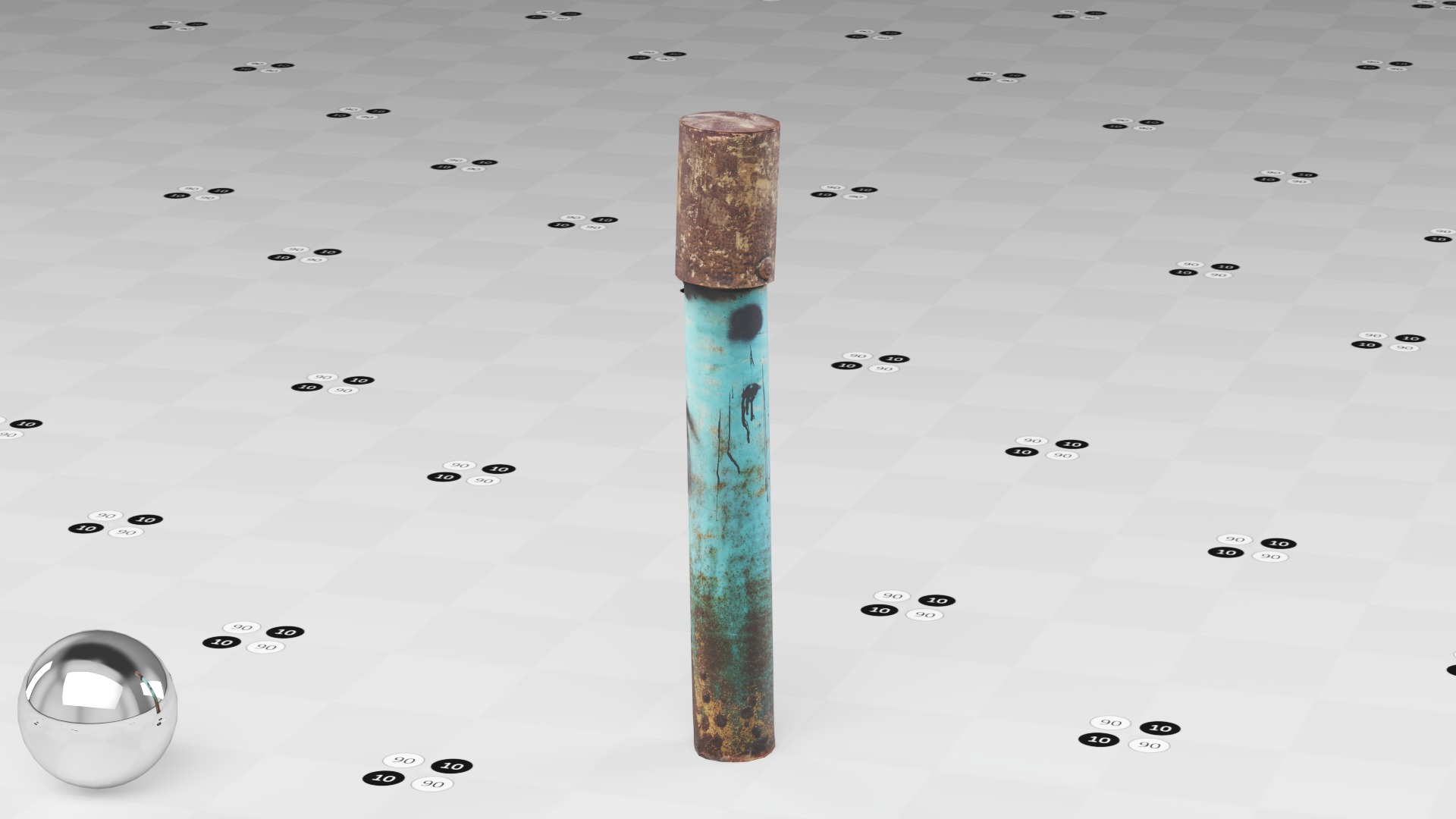 Rusty Metal Pillar - Urban Prop Low-poly 3D model_4