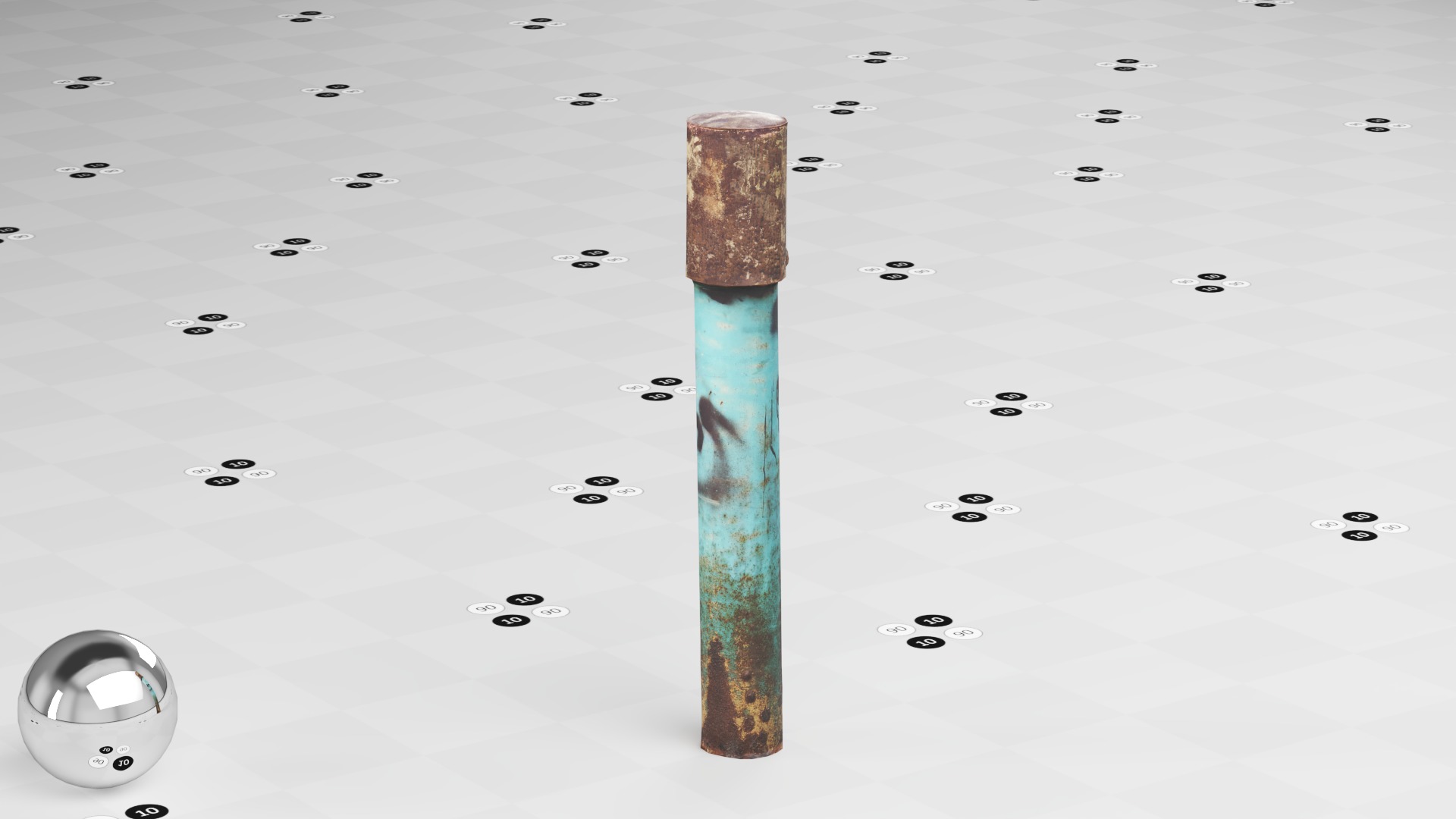 Rusty Metal Pillar - Urban Prop Low-poly 3D model_3