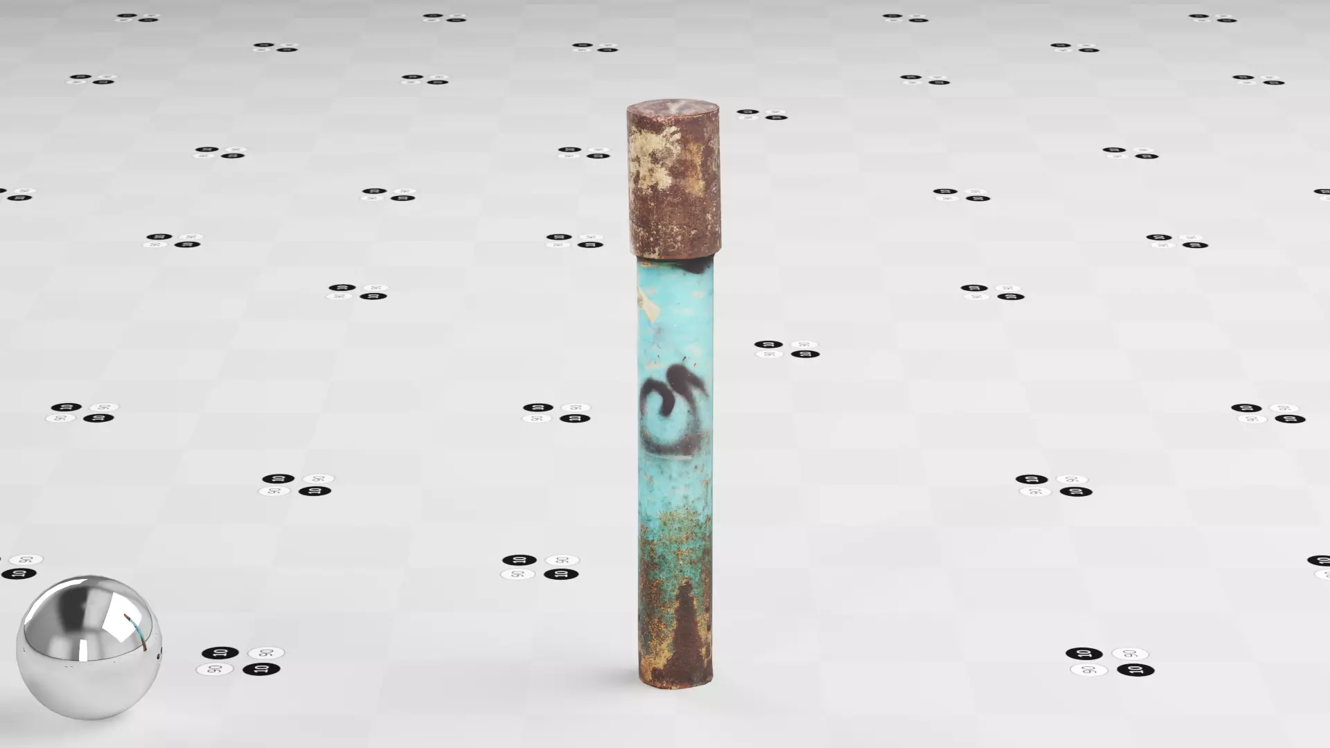 Rusty Metal Pillar - Urban Prop Low-poly 3D model_0