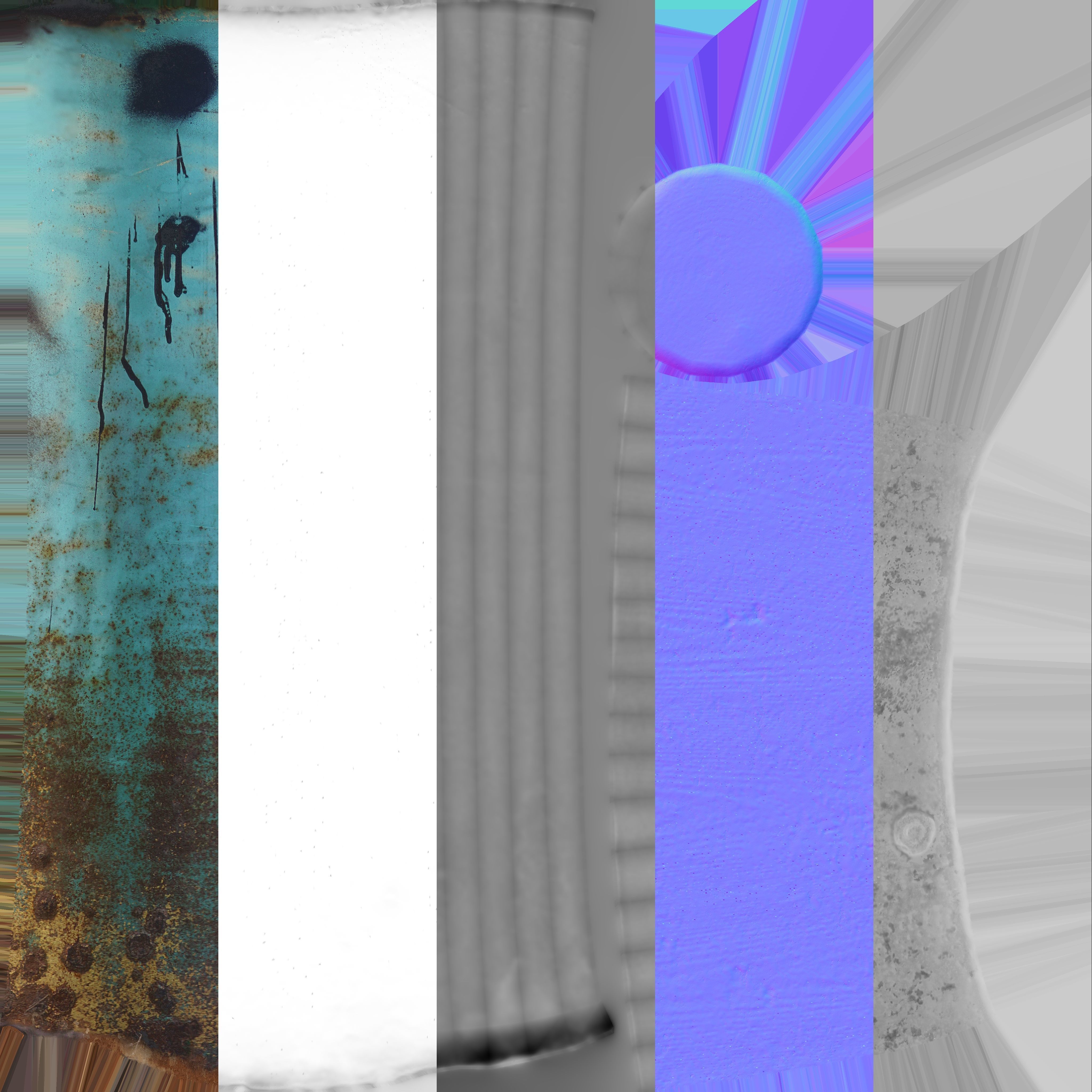 Rusty Metal Pillar - Urban Prop Low-poly 3D model_2