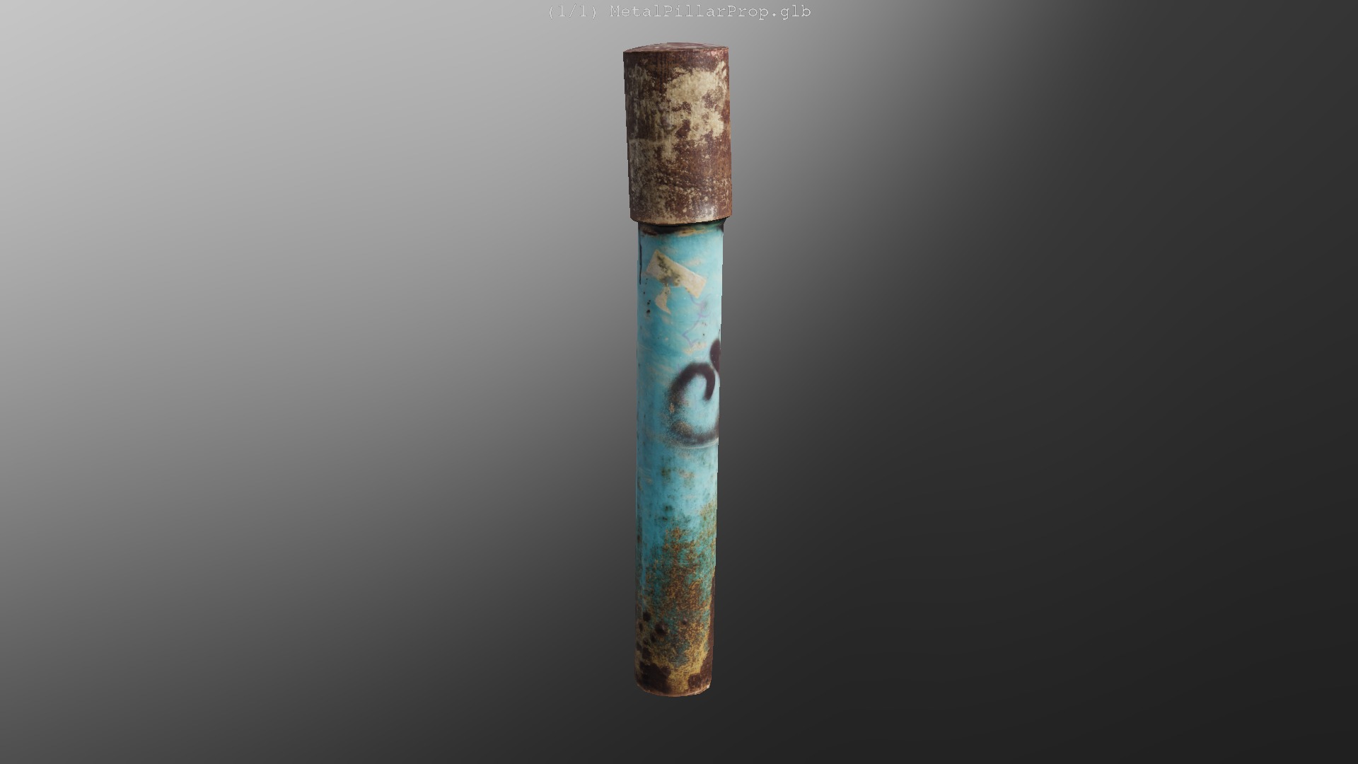 Rusty Metal Pillar - Urban Prop Low-poly 3D model_14