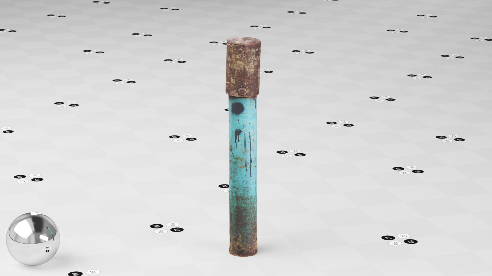 Rusty Metal Pillar - Urban Prop Low-poly 3D model_5