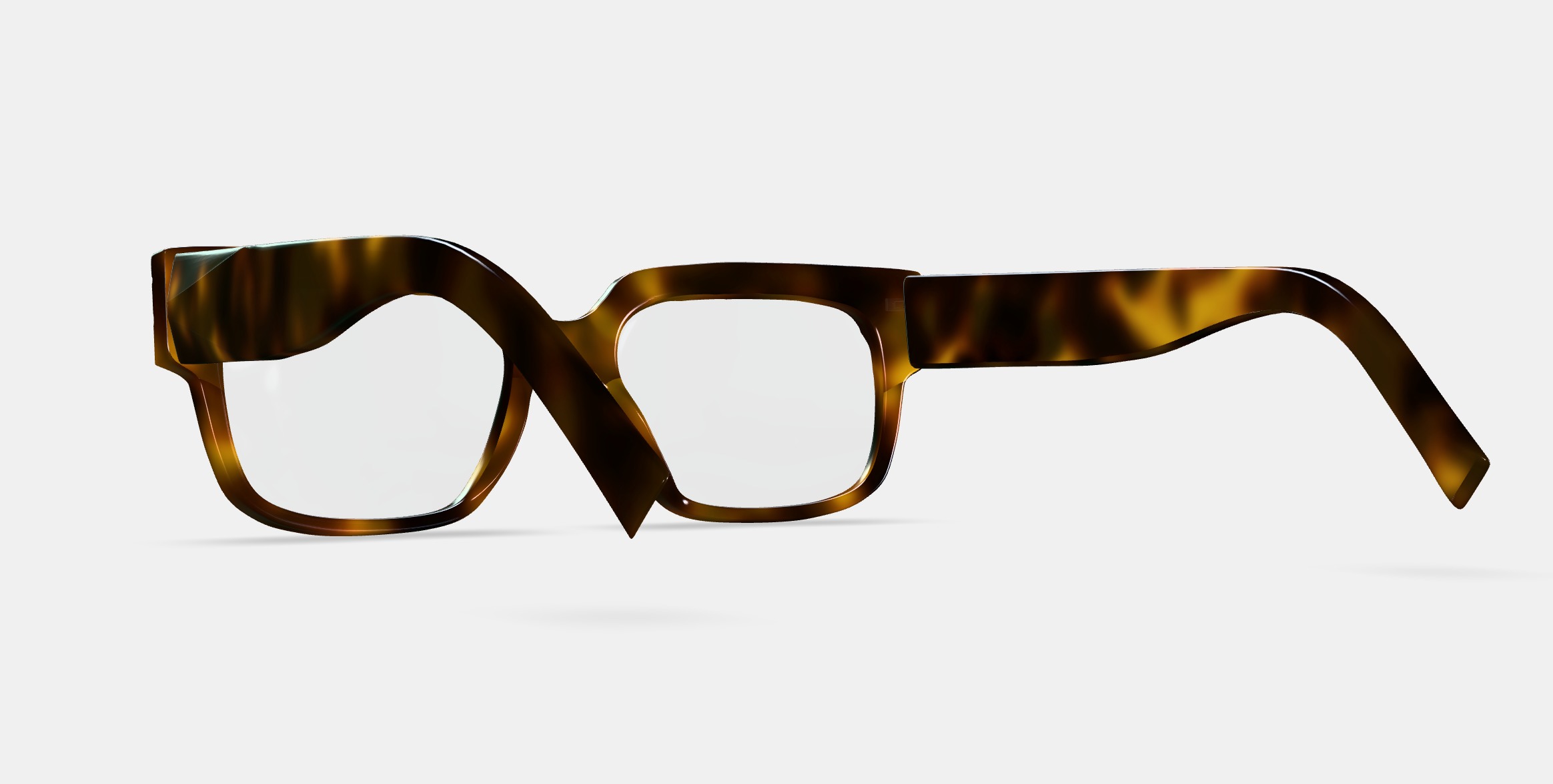 Whitten Eyeglasses in Cognac Tortoise 3D model_2