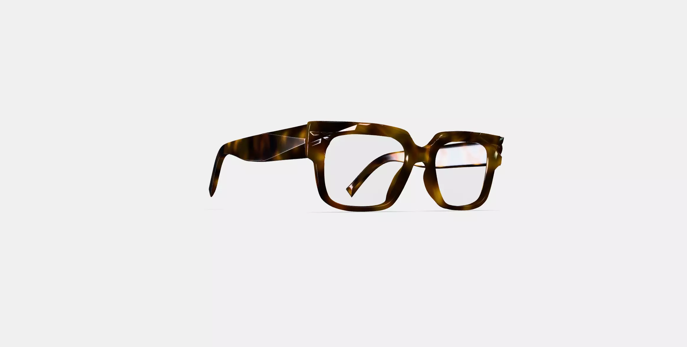 Whitten Eyeglasses in Cognac Tortoise 3D model_0