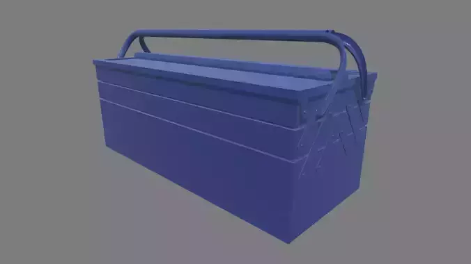 Metal Cantilever Toolbox Low-poly 3D model