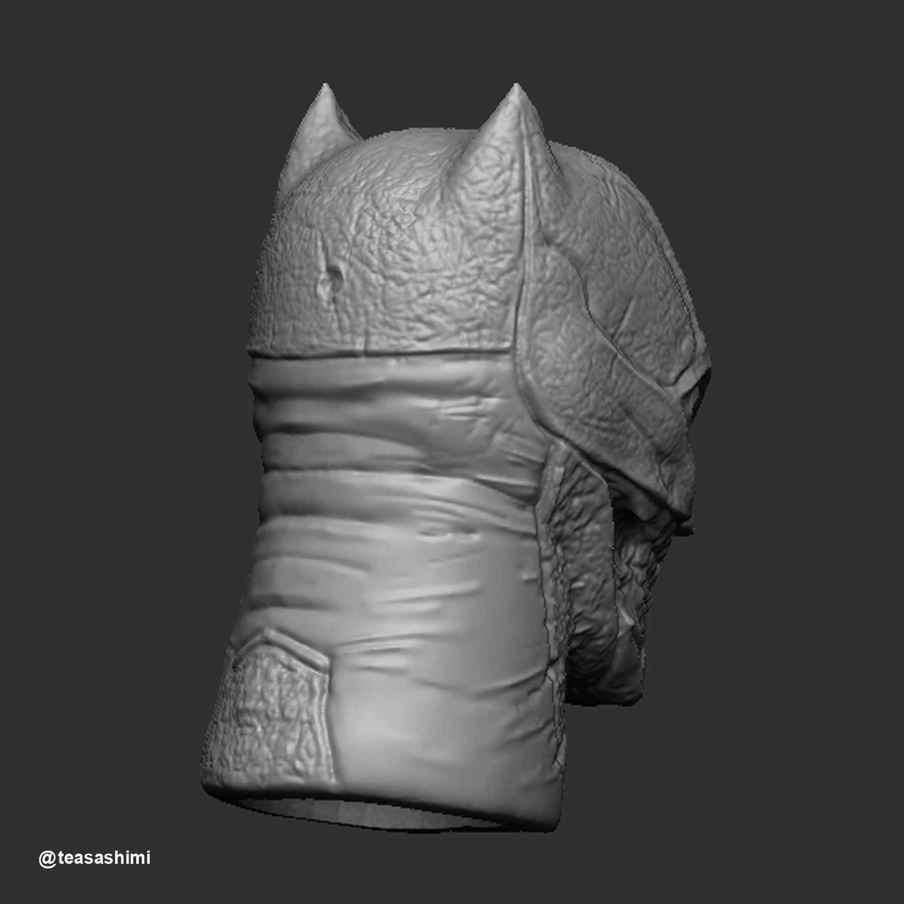 Batman skeleton head sculpt 3D print model_2