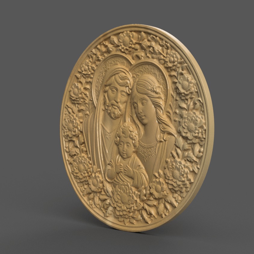 Holy Family Christmas Ornament Tree Wall Art and Keychain 3D print model_1