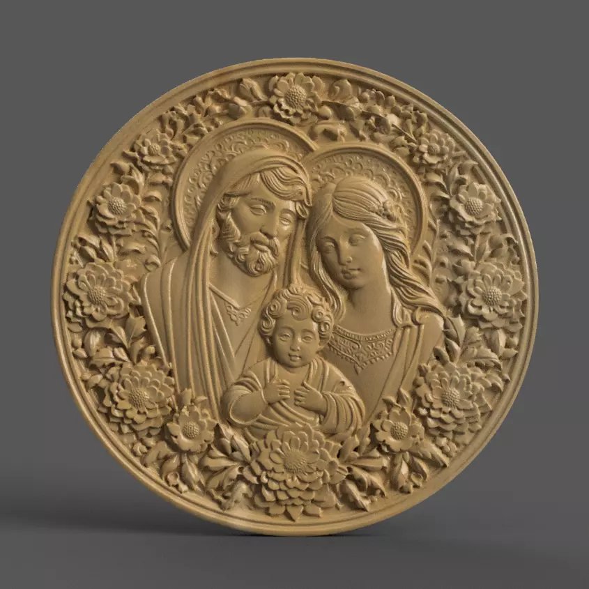 Holy Family Christmas Ornament Tree Wall Art and Keychain 3D print model_0