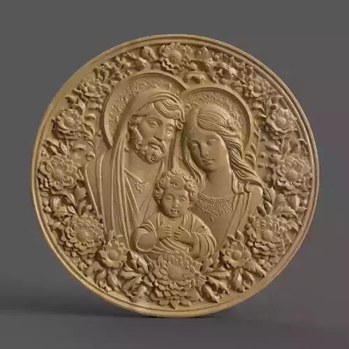 Holy Family Christmas Ornament Tree Wall Art and Keychain 3D print model Holy Family Christmas Ornament Tree Wall Art and Keychain 3D print model