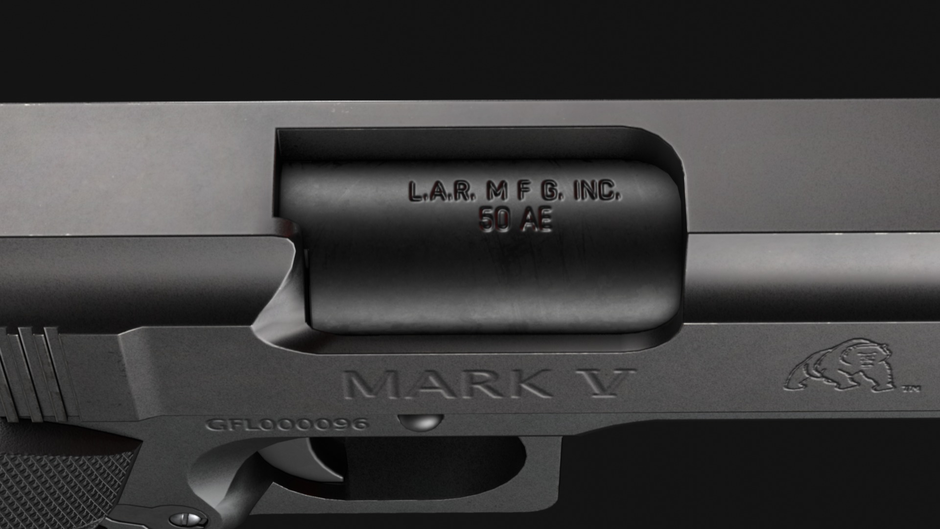 LAR Grizzly Mark V 50AE Handgun - Game Asset Low-poly 3D model_12