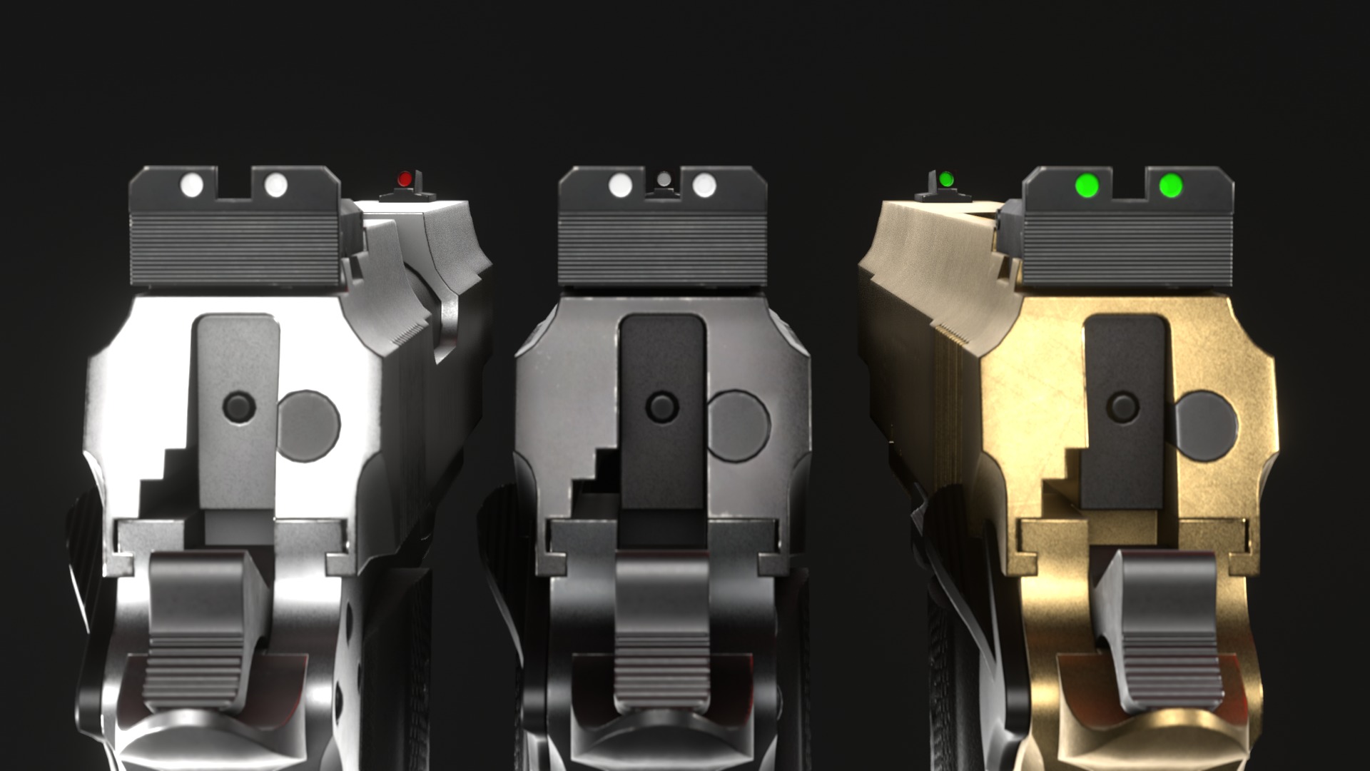 LAR Grizzly Mark V 50AE Handgun - Game Asset Low-poly 3D model_9