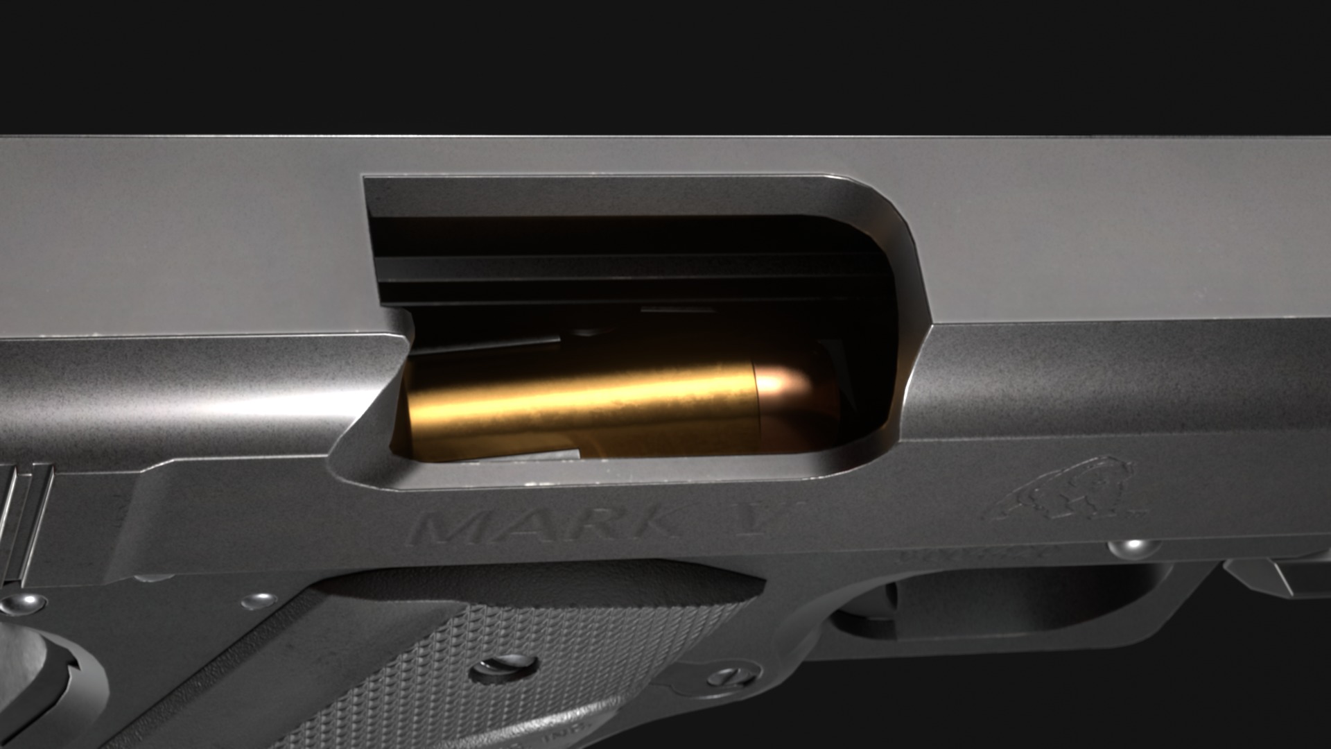 LAR Grizzly Mark V 50AE Handgun - Game Asset Low-poly 3D model_11