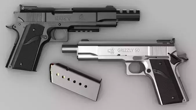 LAR Grizzly Mark V 50AE Handgun - Game Asset