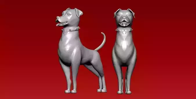 Adult pet dog statue - 3D print