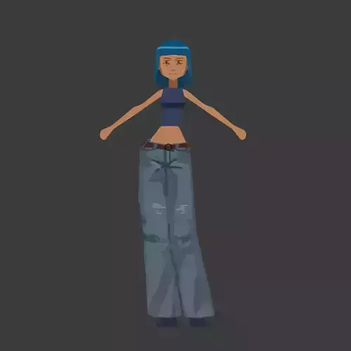 low poly game woman