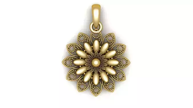 SUNFLOWER PENDANT 3D PRINTABLE MODEL