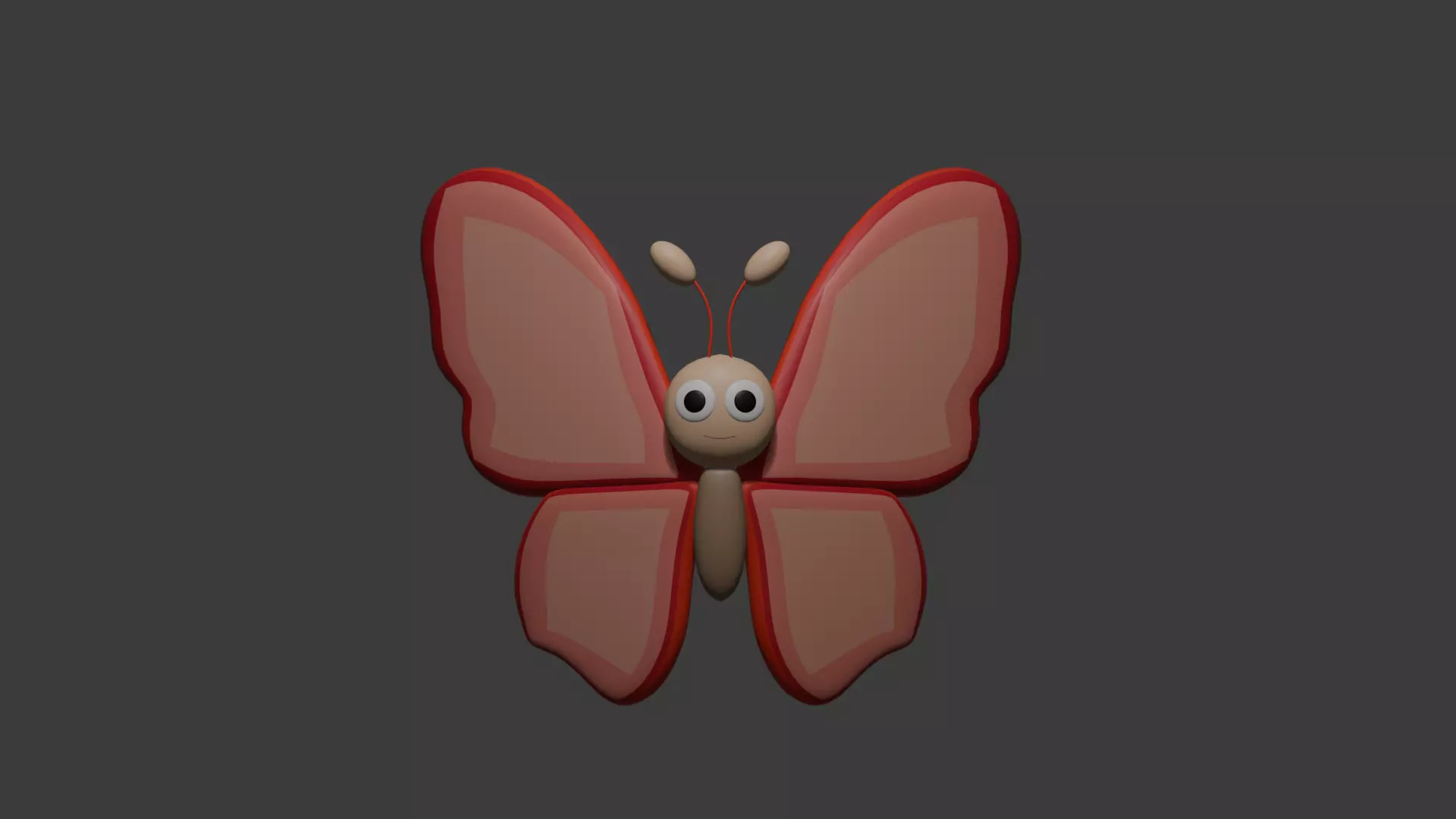 butterfly cartoon Free low-poly 3D model_0