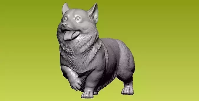 Curly-haired guard dog statue - 3D print