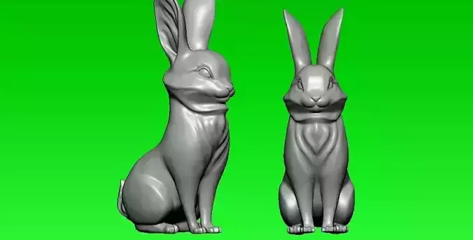 Cute bunny - statue - 3D print