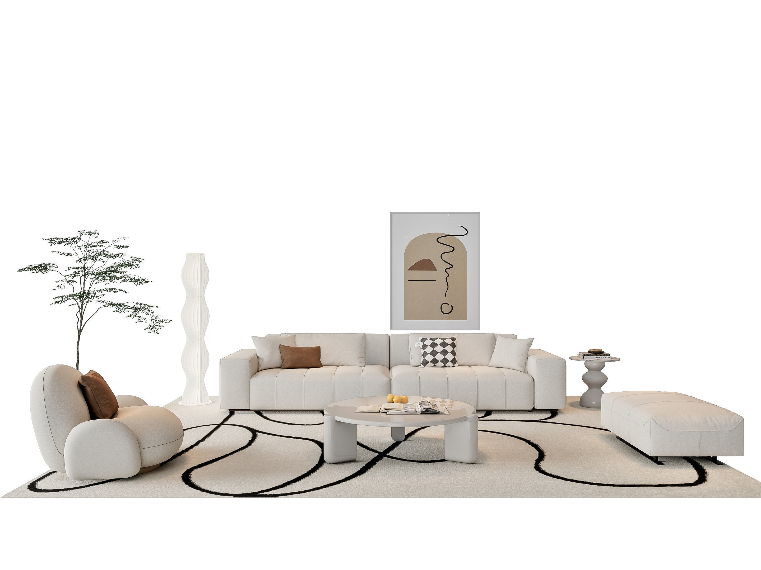 Sofa Coffee table sofa combination 15 3D model_18