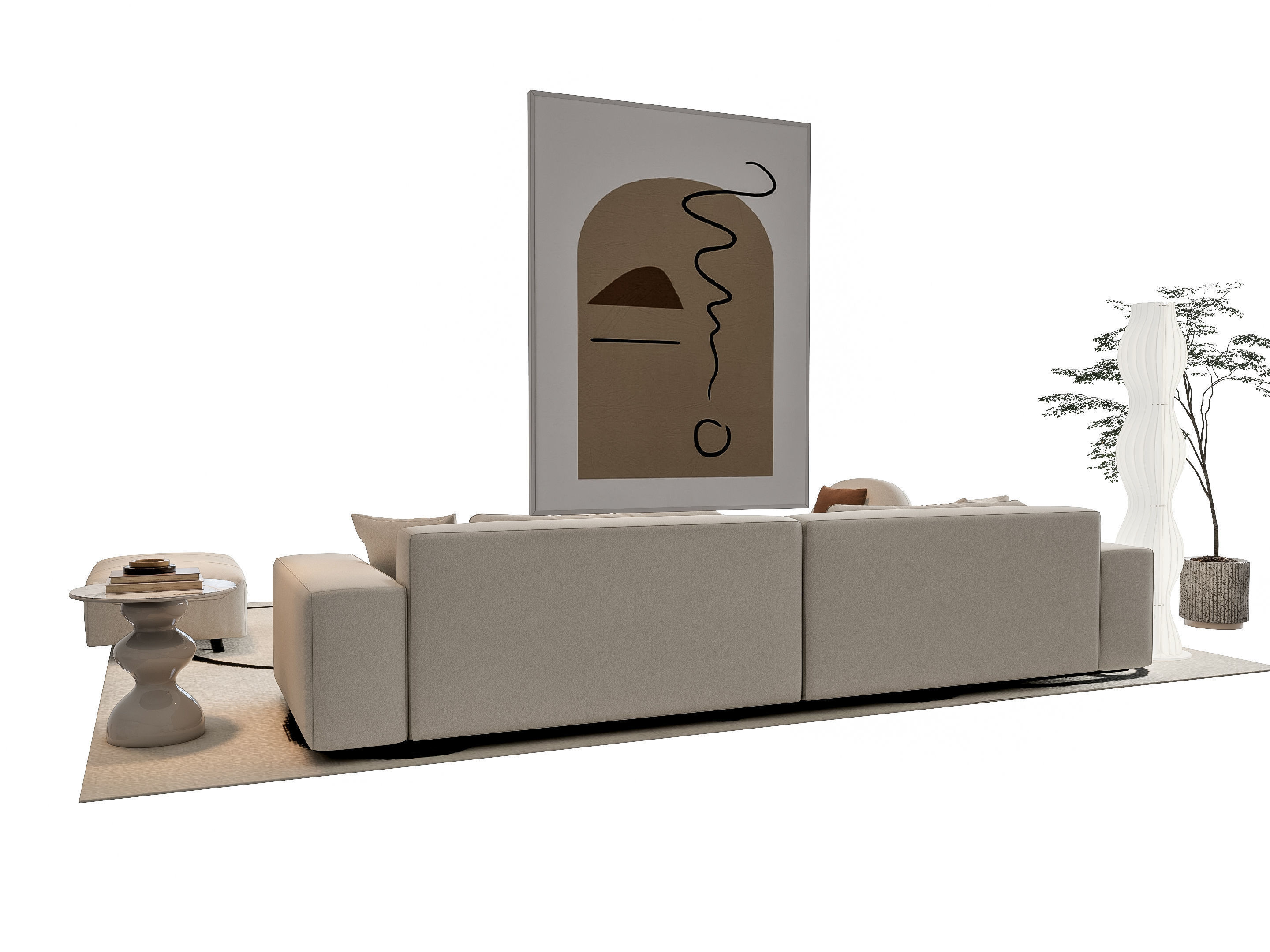 Sofa Coffee table sofa combination 15 3D model_14