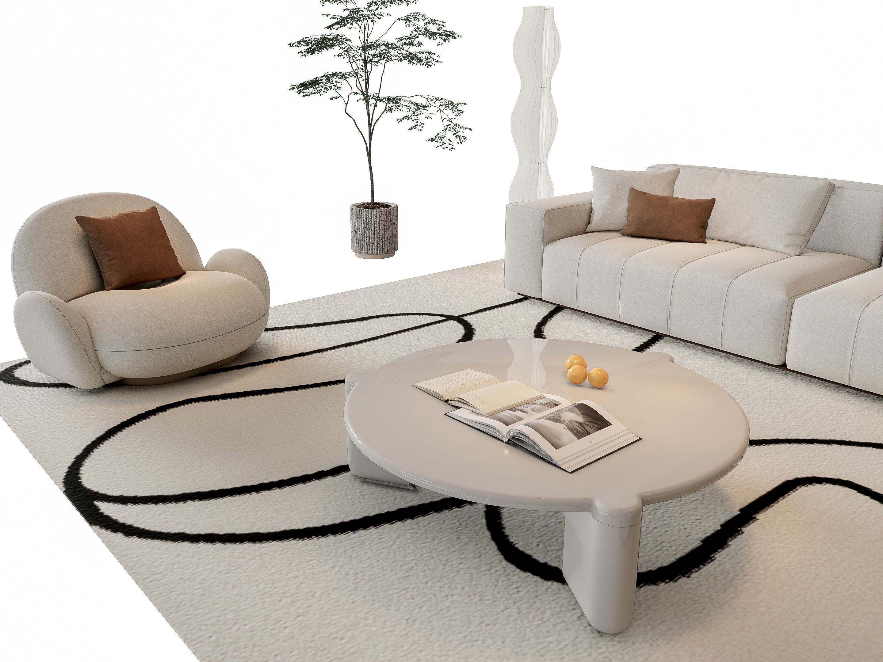 Sofa Coffee table sofa combination 15 3D model_1