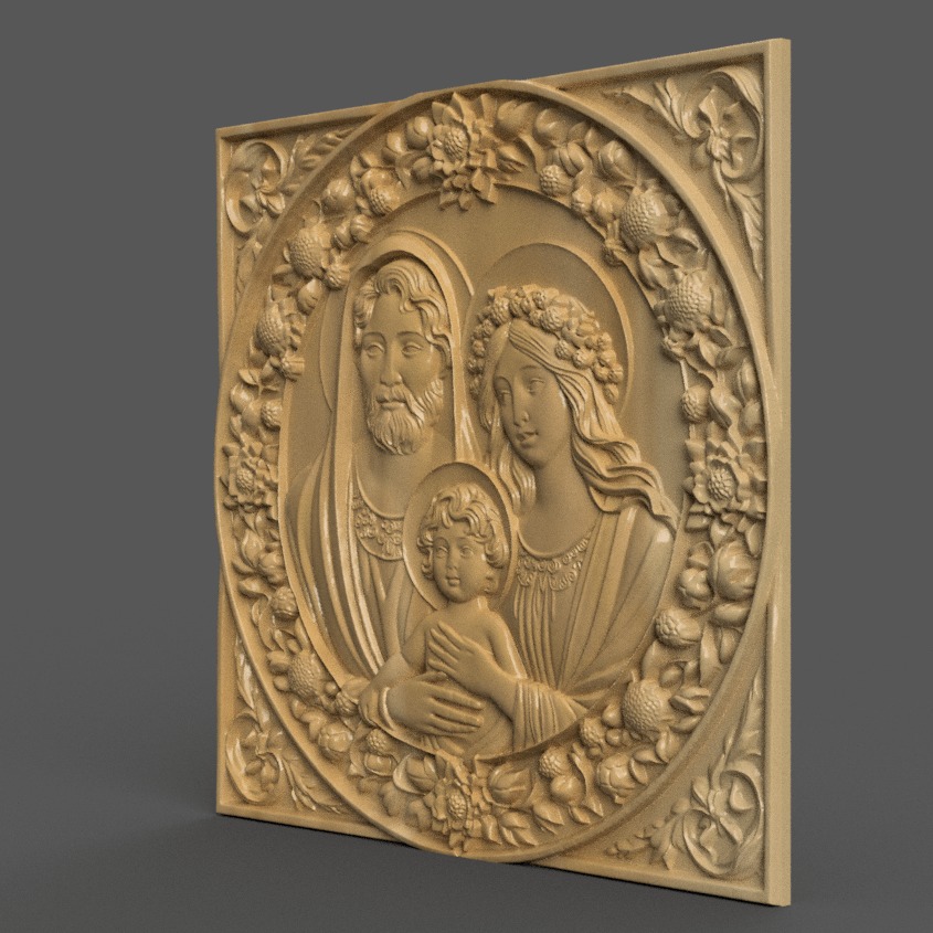 Holy Family Christmas Ornament Tree Wall Art and Keychain 2 3D print model_1