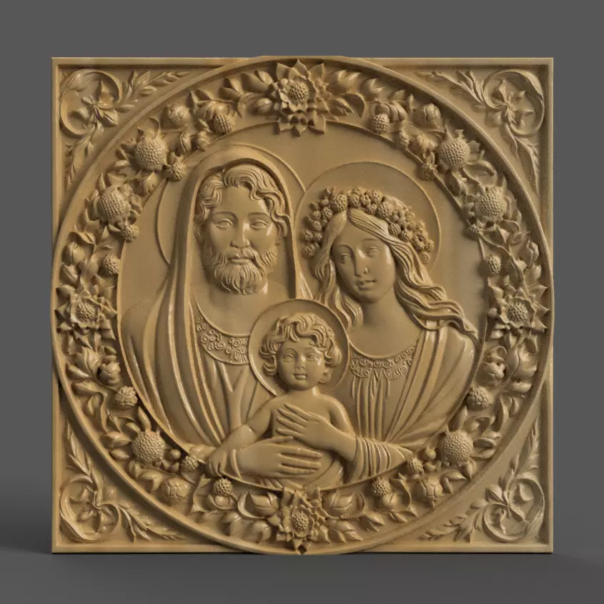 Holy Family Christmas Ornament Tree Wall Art and Keychain 2 3D print model_0