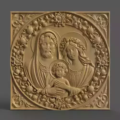 Holy Family Christmas Ornament Tree Wall Art and Keychain 2 3D print model