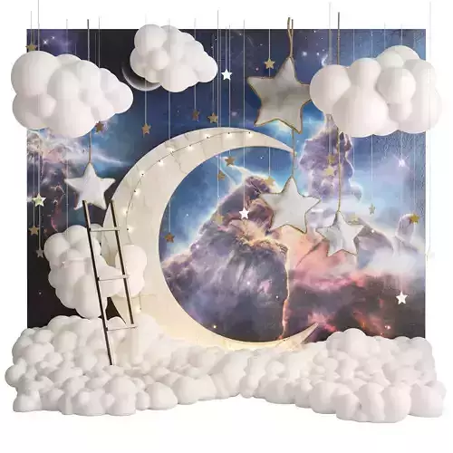 Decor for a children room in the style of space