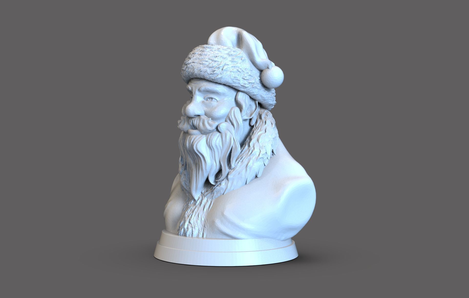 Santa Claus bust 3D print model_3