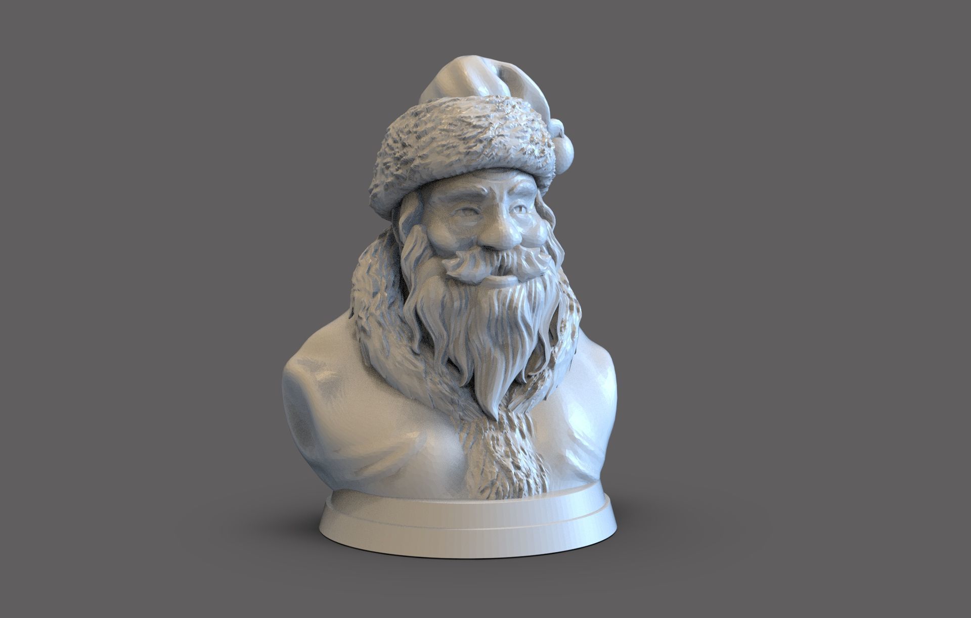 Santa Claus bust 3D print model_2