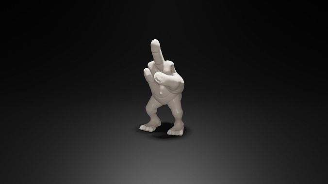 Middle Finger with Legs 3D Model 3D print model